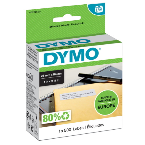 DYMO LabelWriter 11352 Etichette autoadesive multiuso Originali - 25x54mm - 500 unità - S0722520