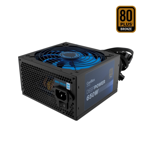 Alimentatore Coolbox DeepPower 80 Plus Bronze 650W ATX - PFC attivo - Modalità silenziosa - Ventola da 140 mm