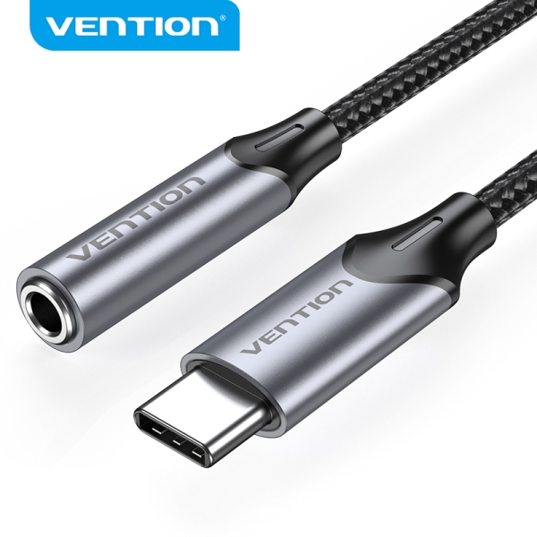 Vention USB-C to Jack 3.5mm DAC 5 - Suono ad alta fedeltà - Chip audio professionale - Compatibilità universale - Colore Grigio
