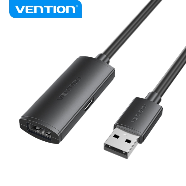Cavo di prolunga attivo USB 2.0 Vention - Trasferimento dati 480 Mbps - Connessione stabile - Struttura resistente - Colore nero