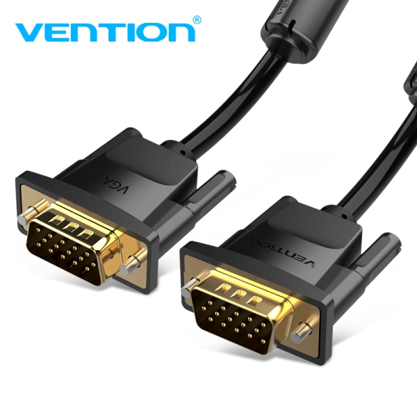 Cavo VGA Vention (3+9) - Alta definizione 1080P - Schermatura EMI - Connettori placcati in oro - 10 m - Colore nero