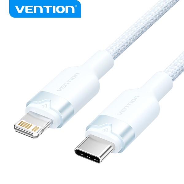 Vention Cavo di ricarica USB-C/Lightning - Alluminio intrecciato - 480Mbps - 3A - 27W Max - 2m - Colore Blu