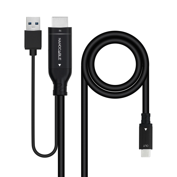 Nanocable Cavo convertitore da HDMI maschio a USB-C maschio - Lunghezza 1
