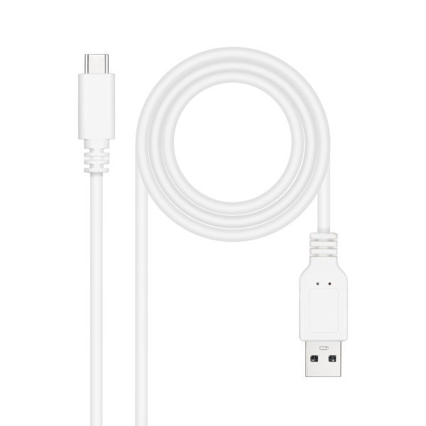 Cavo Nanocable 2.0 3A USB-C Maschio a USB-A Maschio - Lunghezza 1m - Colore Bianco