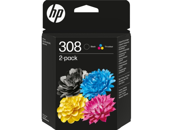 HP 308 Nero + Colore Confezione da 2 cartucce d'Inchiostro Originali - 6L6S6UE