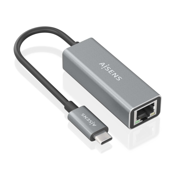 Convertitore da USB3.1 GEN1 a Gigabit Ethernet 10/100/1000 MBPS di Aisens - 15 cm - Colore grigio