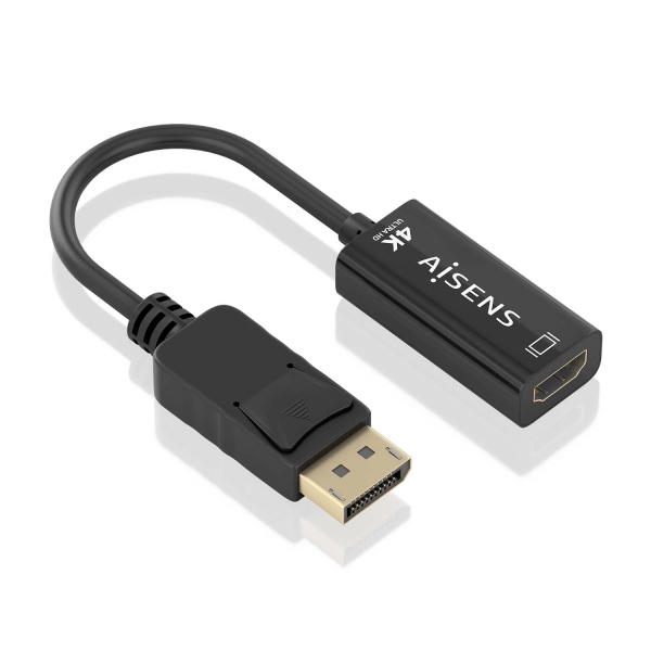 Aisens Convertitore DISPLAYPORT a HDMI 4K@60HZ - DP/M-HDMI/H - 15 cm - Colore nero