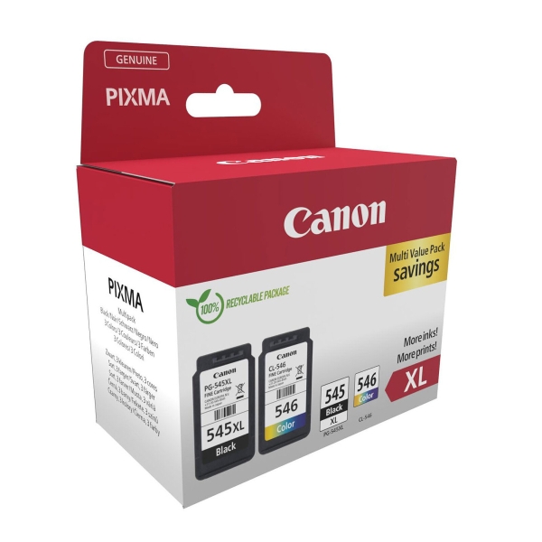 Canon PG545XL Nero + CL546 Colore Confezione da 2 Cartucce d'Inchiostro Originali - 8286B010