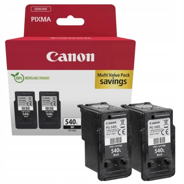 Canon PG540L Nero Confezione da 2 cartucce d'Inchiostro Originali - 5224B001/5224B010/5224B011/5222B004/5222B005/5222B001/5224B020
