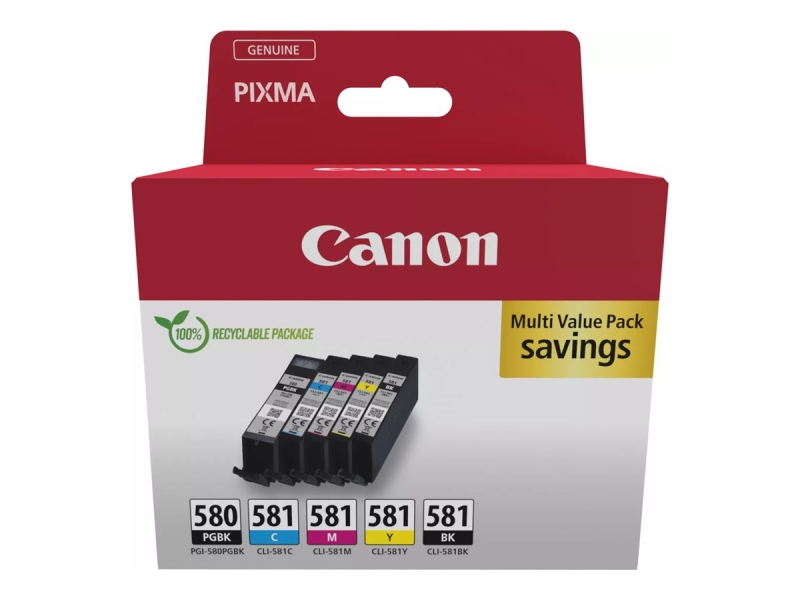 Canon PGI580/CLI581 Confezione da 5 cartucce d'Inchiostro Originali - 2078C007