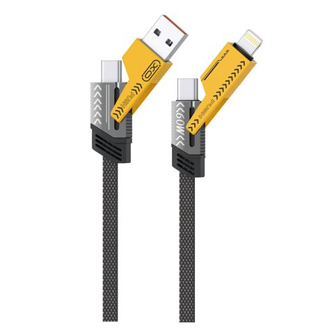 Cavo USB XO NB283 4 in 1 Multifunzione - 60W - 1 Metro - RGB - Colore Nero
