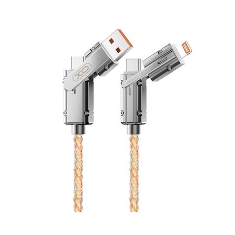 XO NB276 Cavo USB 4 in 1 multifunzione - 60W - 1 metro - RGB - Colore argento