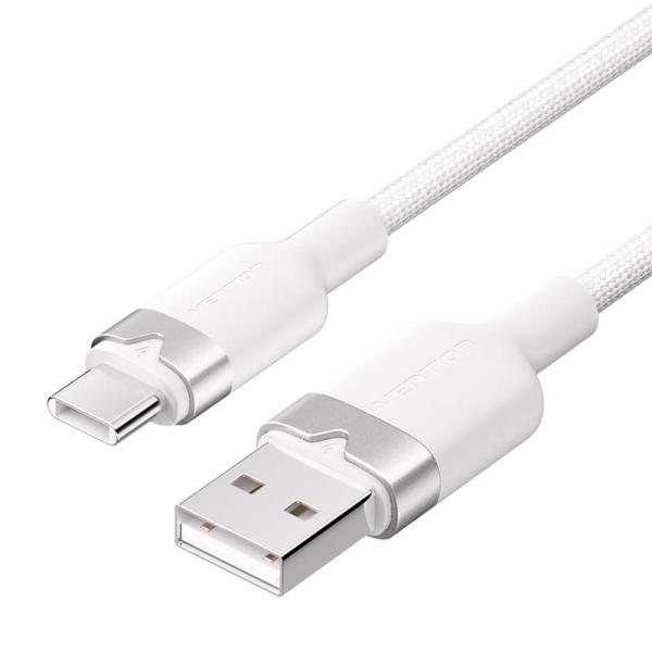 Cavo Vention da USB-C 2.0 a USB-A 3A 60W - 1 m - intrecciato - colore bianco