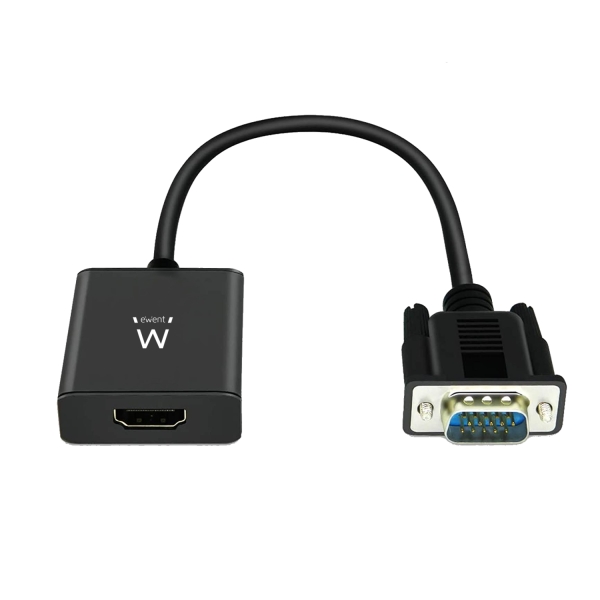 Ewent EW9866 Convertitore da VGA a HDMI con audio - Risoluzione massima di 1920 x 1200 pixel - Nessun driver - Colore nero