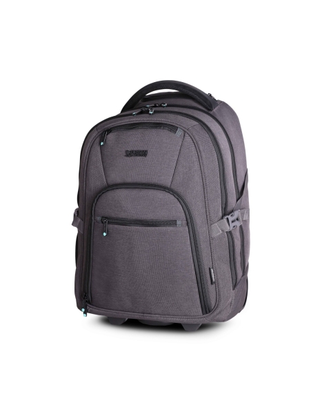 Urban Factory Heavee Zaino da viaggio verde per laptop fino a 16" - Trasformabile in trolley - Ecologico - Colore grigio