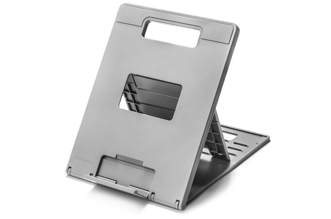 Supporto per laptop e tablet Smartfit Easy Riso di Kensington - Struttura a ventilazione facilitata - 4 regolazioni in altezza - Base antiscivolo - Colore Grigio