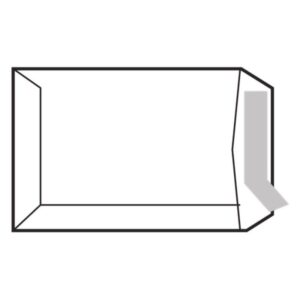 Confezione da 100 buste in carta offset 100 g - Misure 370x450 mm - Autoadesive con striscia in silicone - Colore Bianco