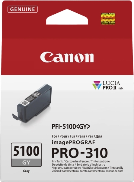 Cartuccia d'Inchiostro Originale Canon PFI5100 Grigio - PFI5100GY/6959C001