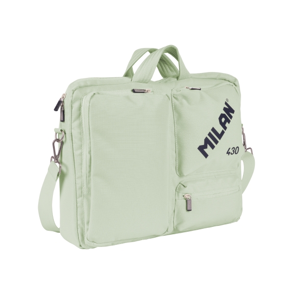 Milan 430 Since 1918 Cartella per notebook fino a 17" - Chiusura a zip - 3 scomparti - 42x34x9cm - Colore Mint