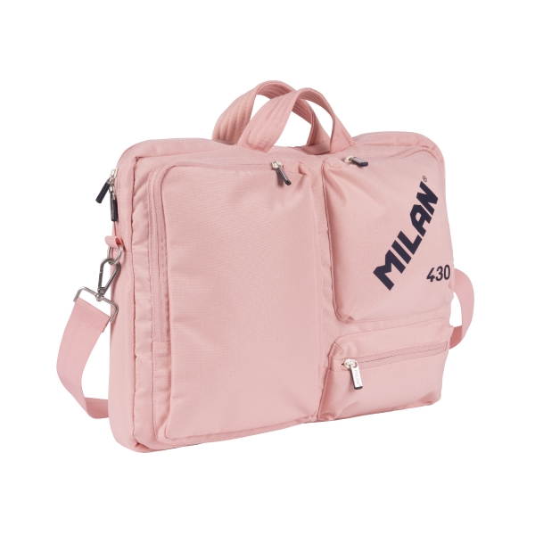 Milan 430 Since 1918 Cartella per notebook fino a 17" - Chiusura con zip - 3 scomparti - 42x34x9cm - Colore rosa