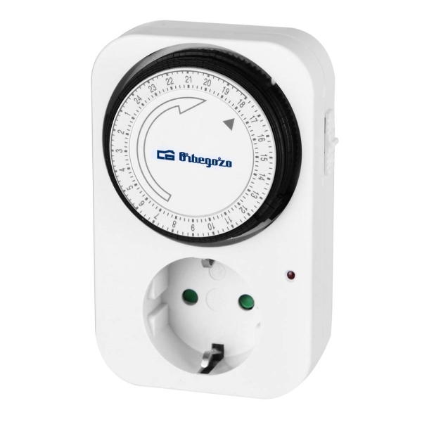 Orbegozo PG 02 Programmatore 24 ore - Potenza fino a 3500 W - Utilizzo facile e intuitivo - Intervalli di 15 minuti - Colore bianco