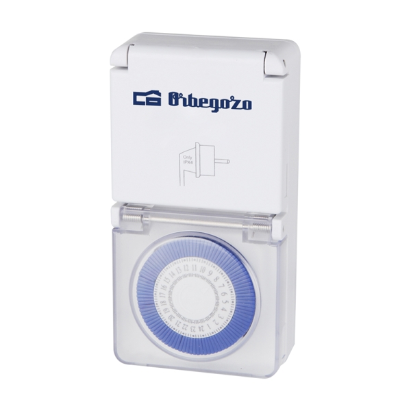Orbegozo PG 10 Programmatore 24 ore - Potenza fino a 3680 W - Protezione IP44 per uso esterno - Intervalli di 15 minuti - Facile e intuitivo da usare - Colore Bianco