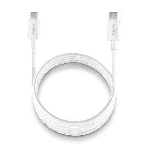 NGS ZYRO 60W-1 Cavo USB-C a USB-C - Ricarica rapida - 480 Mbps - 15W - 1 metro - Colore bianco