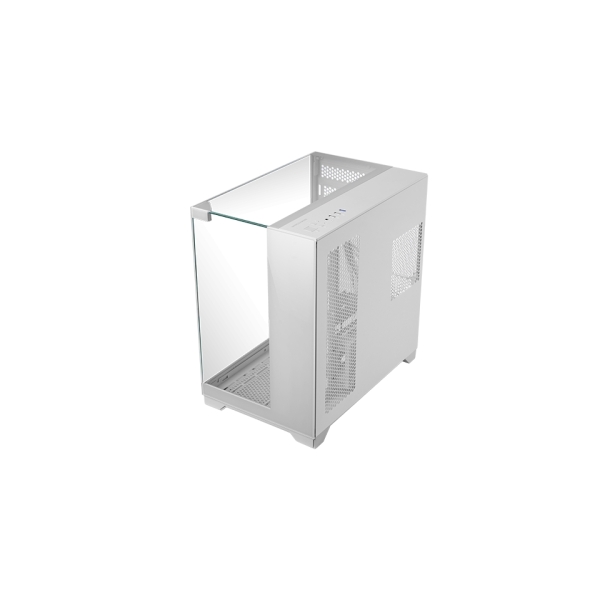 Mars Gaming MC-VISION Custodia a torre ATX - Supporto per raffreddamento a liquido - Triplo vetro temperato - Doppie camere - 7 slot di espansione - 442x421x280 mm - Bianco