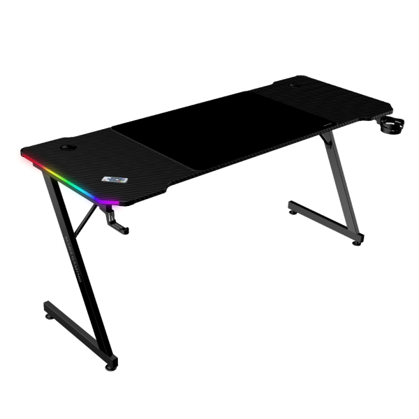 Tavolo da gioco MGD-X160RGB di Mars Gaming - Illuminazione ARGB con controller - Porta cuffie e bevande - Mousepad XXL - Struttura in acciaio - 160x60x1
