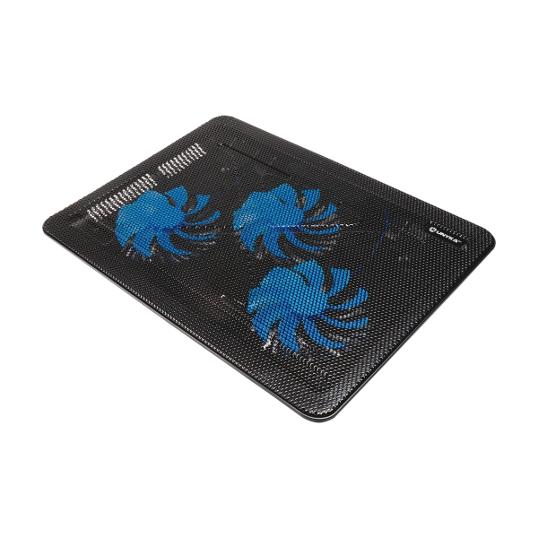 Supporto di raffreddamento Unykach Candy C300 - 3 ventole a LED blu - Altezza regolabile - Telaio resistente - 2 porte USB - Colore nero