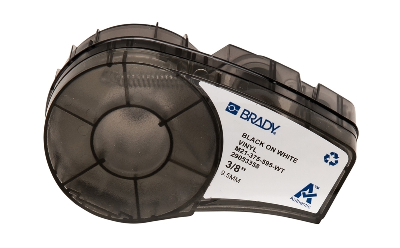 Brady M21-375-595-WT Nastro per etichette in vinile Originale - Testo nero su fondo bianco - Larghezza 9