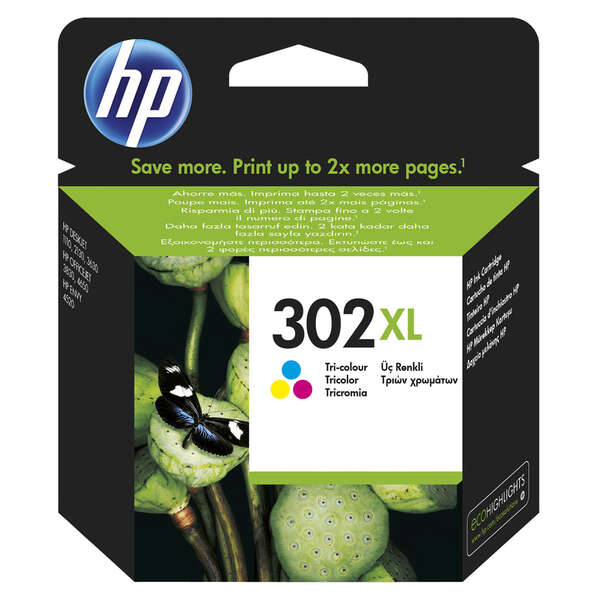 Cartuccia d'inchiostro originale HP 302XL a colori - F6U67AE