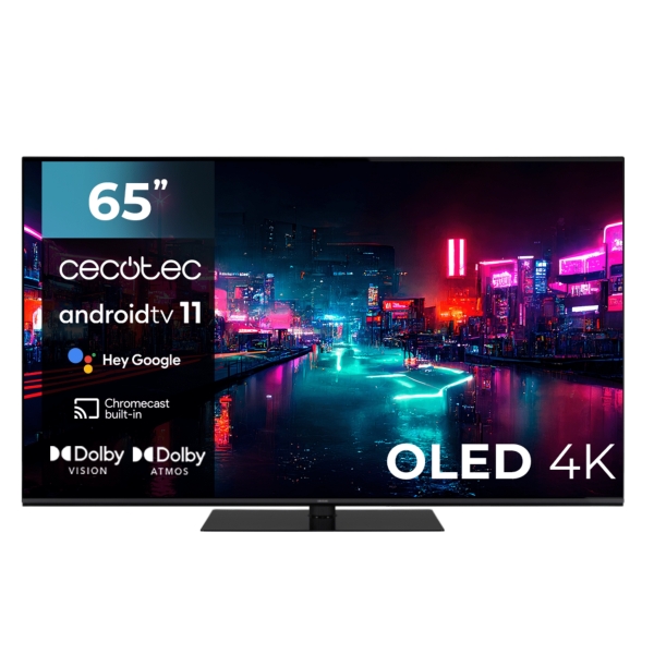 Cecotec TV Cecotec Z1 serie ZOU10065 65" Oled 4K UHD HDR10 Smart TV - 120Hz - Android TV 11 - HDMI 2.1 - Chromecast - Dolby Sound - Eye Comfort System - Formato senza cornice - Colore Nero
