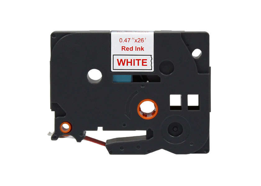 Brother TZe232 Nastro per etichette laminate compatibile - Testo rosso su fondo bianco - Larghezza 12 mm x 8 metri