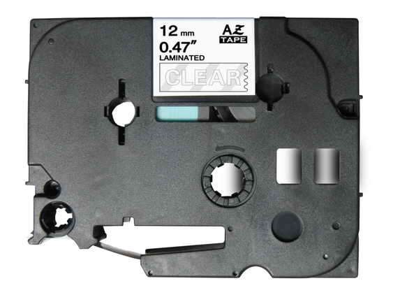 Brother TZe135 Nastro adesivo laminato Compatibile - Testo bianco su fondo trasparente - Larghezza 12 mm x 8 metri