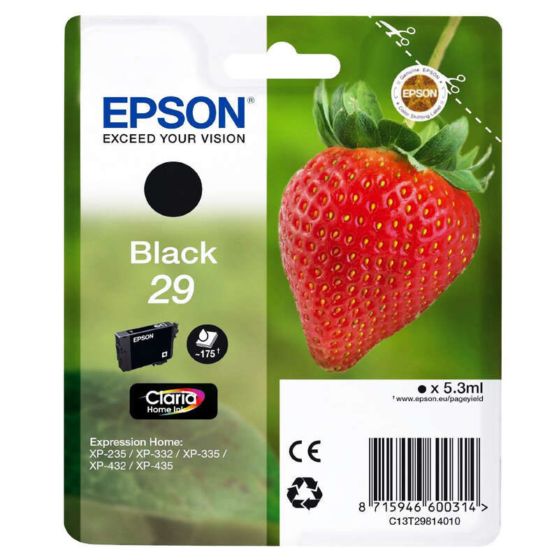 Cartuccia d'Inchiostro Originale Epson T2981 (29) Nero - C13T29814012