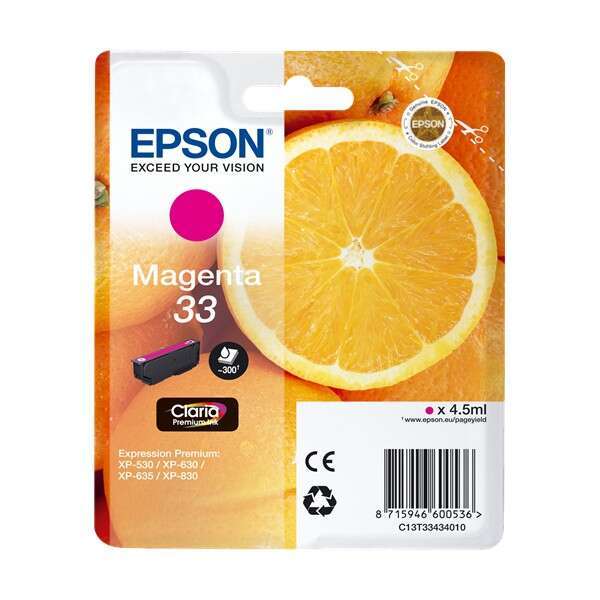 Cartuccia d'inchiostro Originale Epson T3343 (33) Magenta - C13T33434012