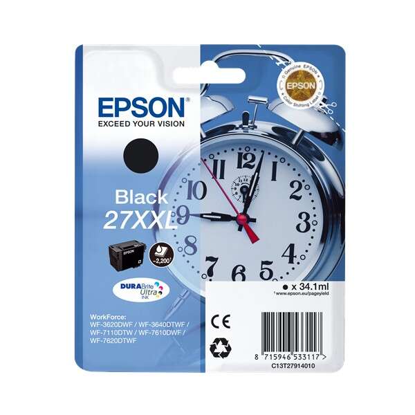Epson T2791 (27XXL) Cartuccia d'inchiostro Originale Nero - C13T27914012