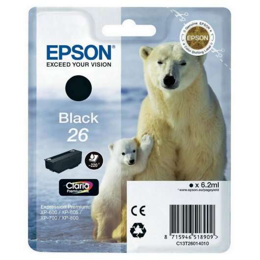 Epson T2601 (26) Cartuccia d'inchiostro Originale Nero - C13T26014012