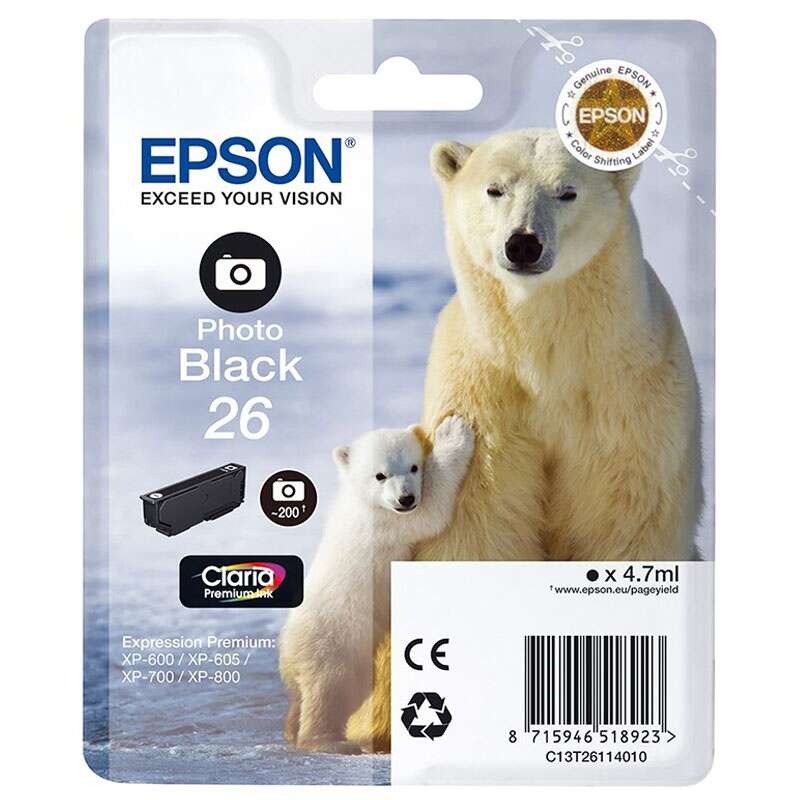 Cartuccia d'inchiostro originale Epson T2611 (26) Nero - C13T26114012