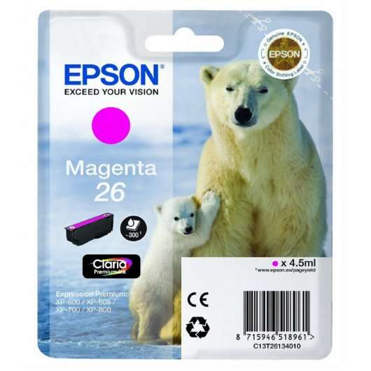Cartuccia d'inchiostro originale Epson T2613 (26) Magenta - C13T26134012