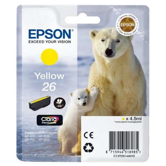 Epson T2614 (26) Cartuccia d'inchiostro Originale Giallo - C13T26144012