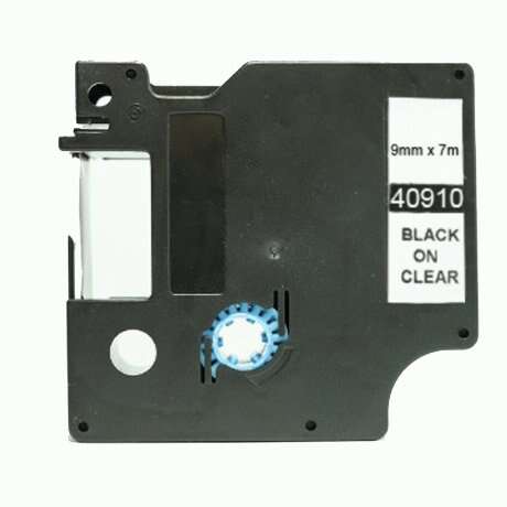 DYMO D1 40910 Nastro per etichette per stampanti di etichette per uso Compatibile - Testo nero su fondo trasparente - Larghezza 9 mm x 7 metri - Sostituisce S0720670