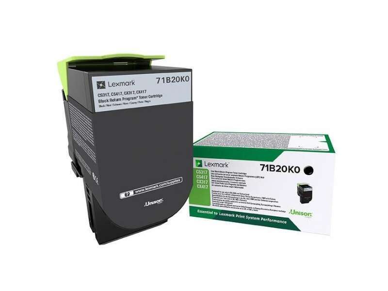 Lexmark CS317/CS417/CS517/CX317/CX417/CX517 Cartuccia Toner Originale Nero - 71B20K0/71B0010