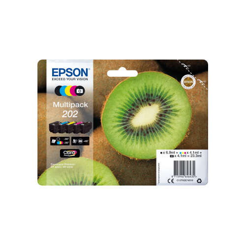 Epson 202 Confezione da 5 Cartucce d'Inchiostro Originali - C13T02E74010