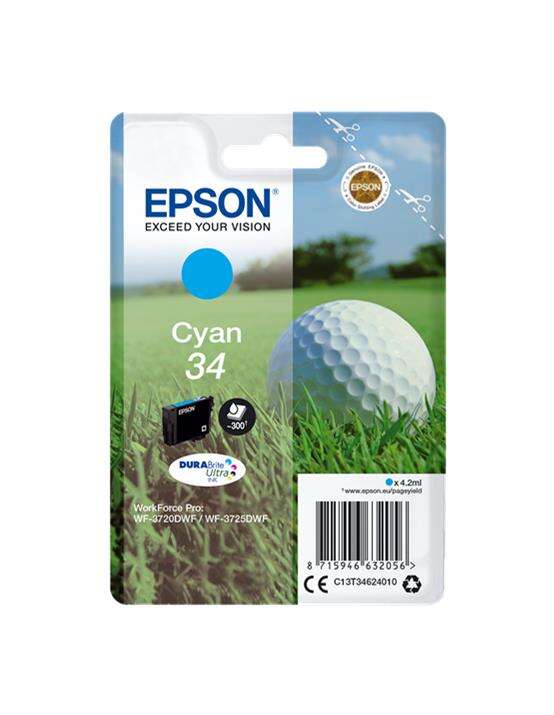 Cartuccia d'Inchiostro Originale Epson T3462 (34) Ciano - C13T34624010