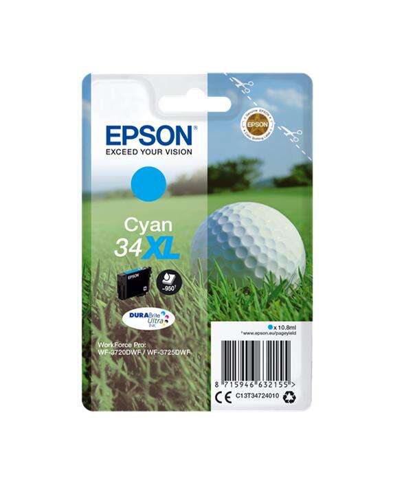 Epson T3472 (34XL) Cartuccia d'inchiostro Originale Ciano - C13T34724010