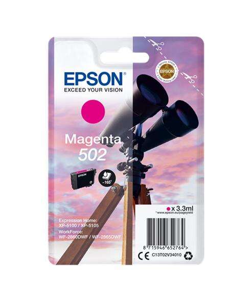 Cartuccia d'inchiostro originale Epson 502 Magenta - C13T02V34010