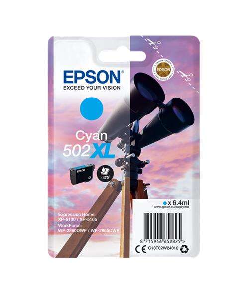 Cartuccia d'inchiostro originale Epson 502XL Ciano - C13T02W24010