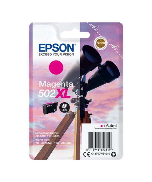 Cartuccia d'inchiostro originale Epson 502XL Magenta - C13T02W34010